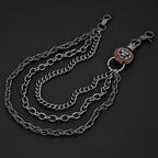 Three-chain thick skull hip-hop waist chain Halloween dark pants chain