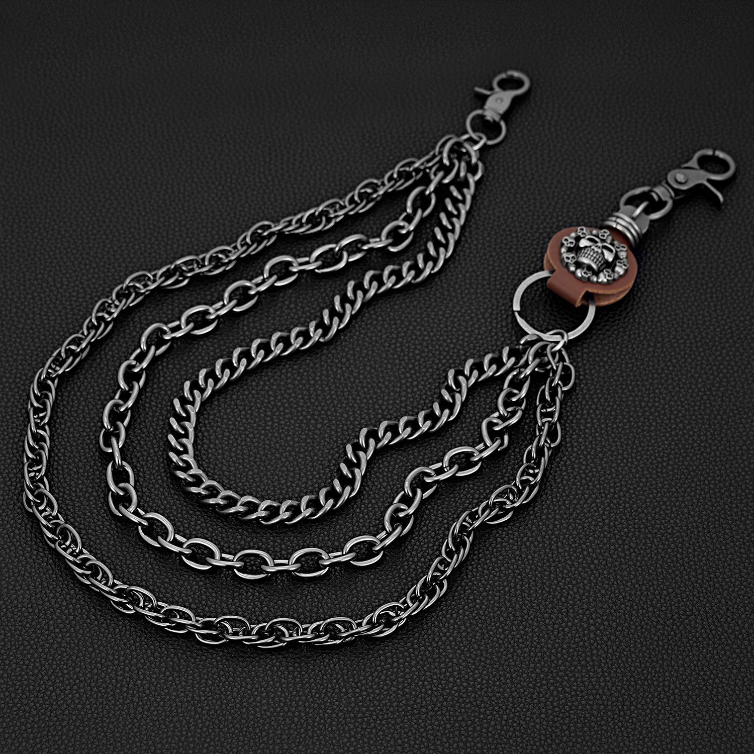 Three-chain thick skull hip-hop waist chain Halloween dark pants chain