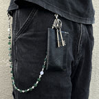 Green Chalcedony Beaded Necklace with Pants Cover