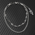 Double-chain trouser chain with musical note pendant