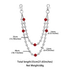 14mm large diamond ball diamond double chain trouser chain
