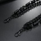 Three-layer fashionable black trouser chain