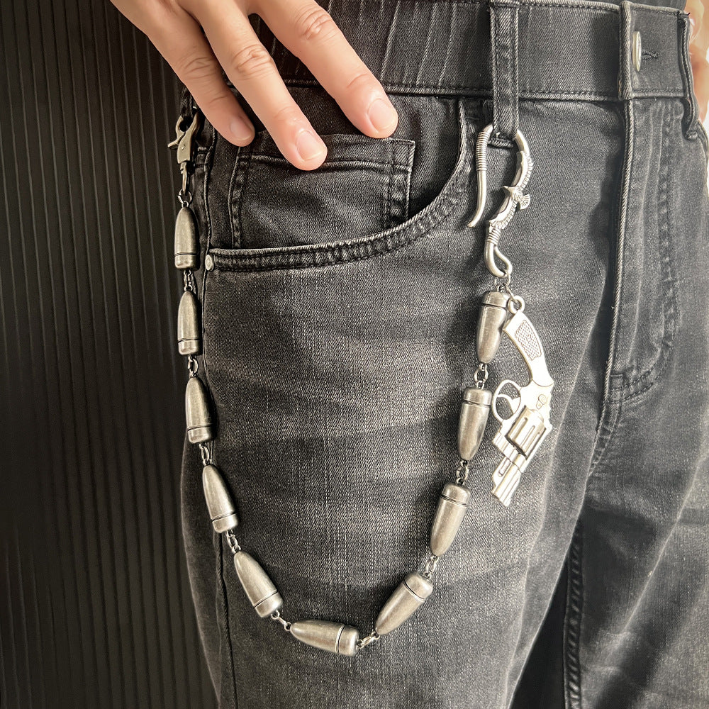 Personalized bullet design trouser chain