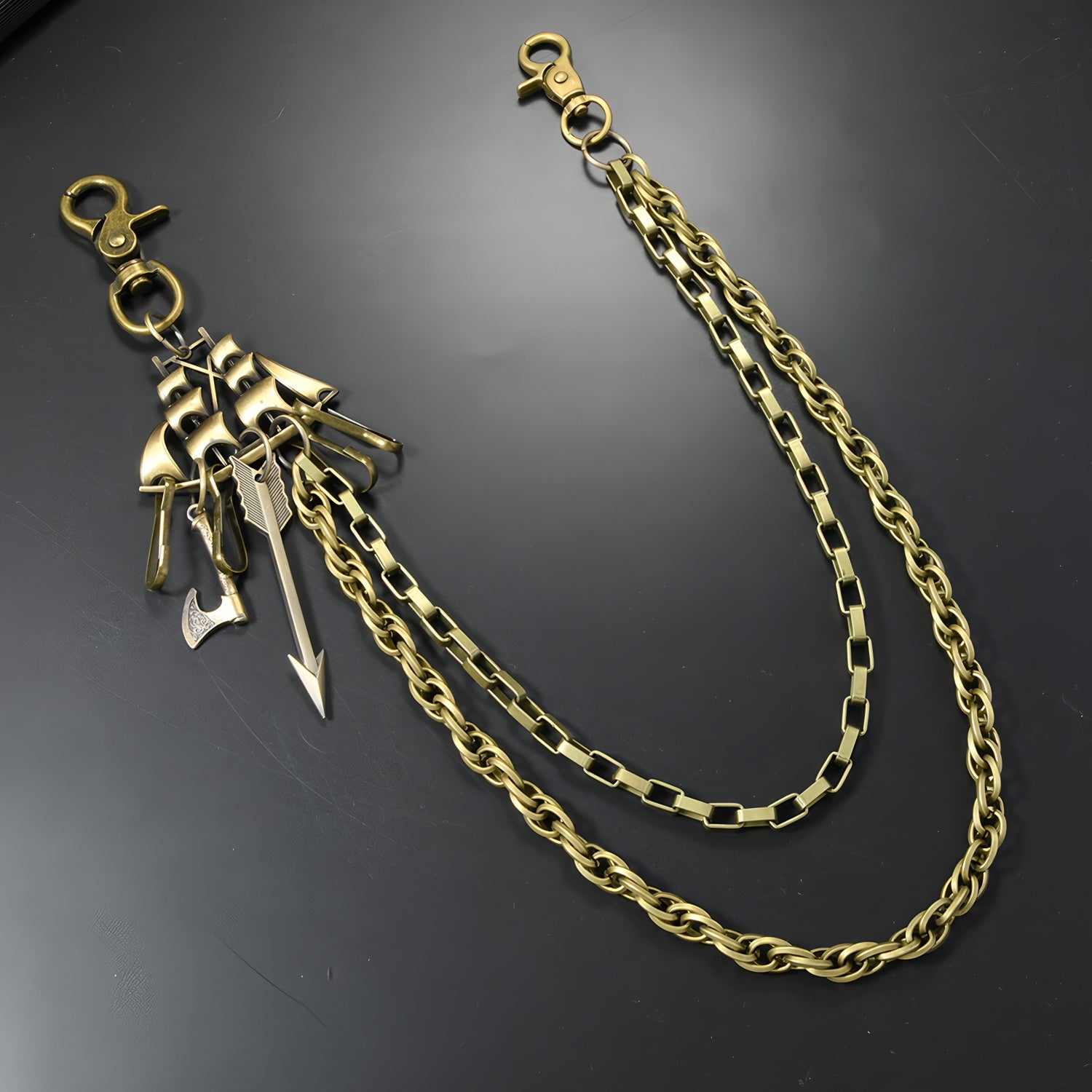 Personalized metal chain multi-layer pants chain