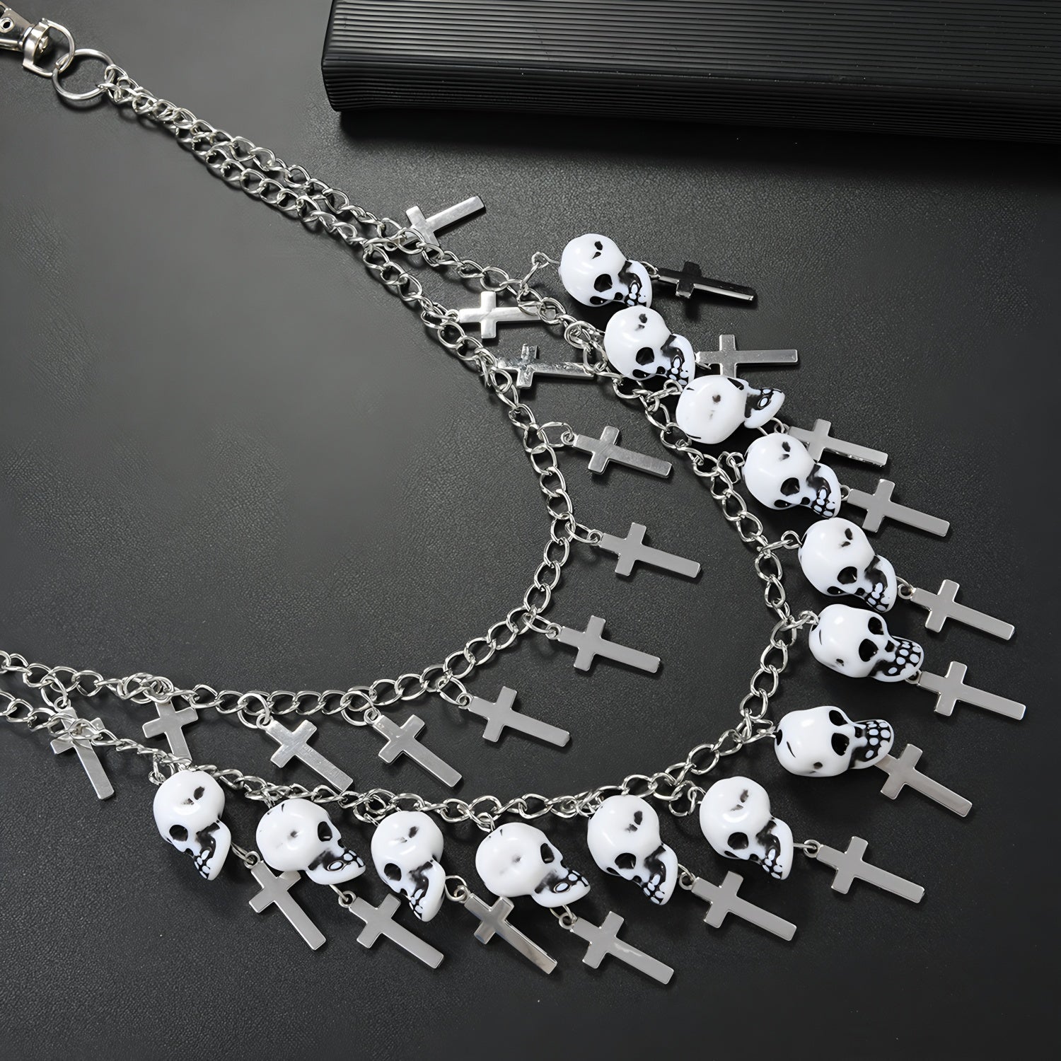 Original skull and ghost head pants chain