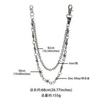 American style double-layer black trouser chain