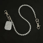 Jade White Stone Bead Pants Chain