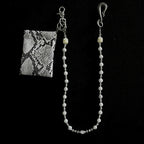Original snake print coin purse beaded trouser chain