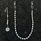 Cross Round White Turquoise Jeans Chain