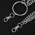 Double-layer heavy texture punk hip-hop pants chain