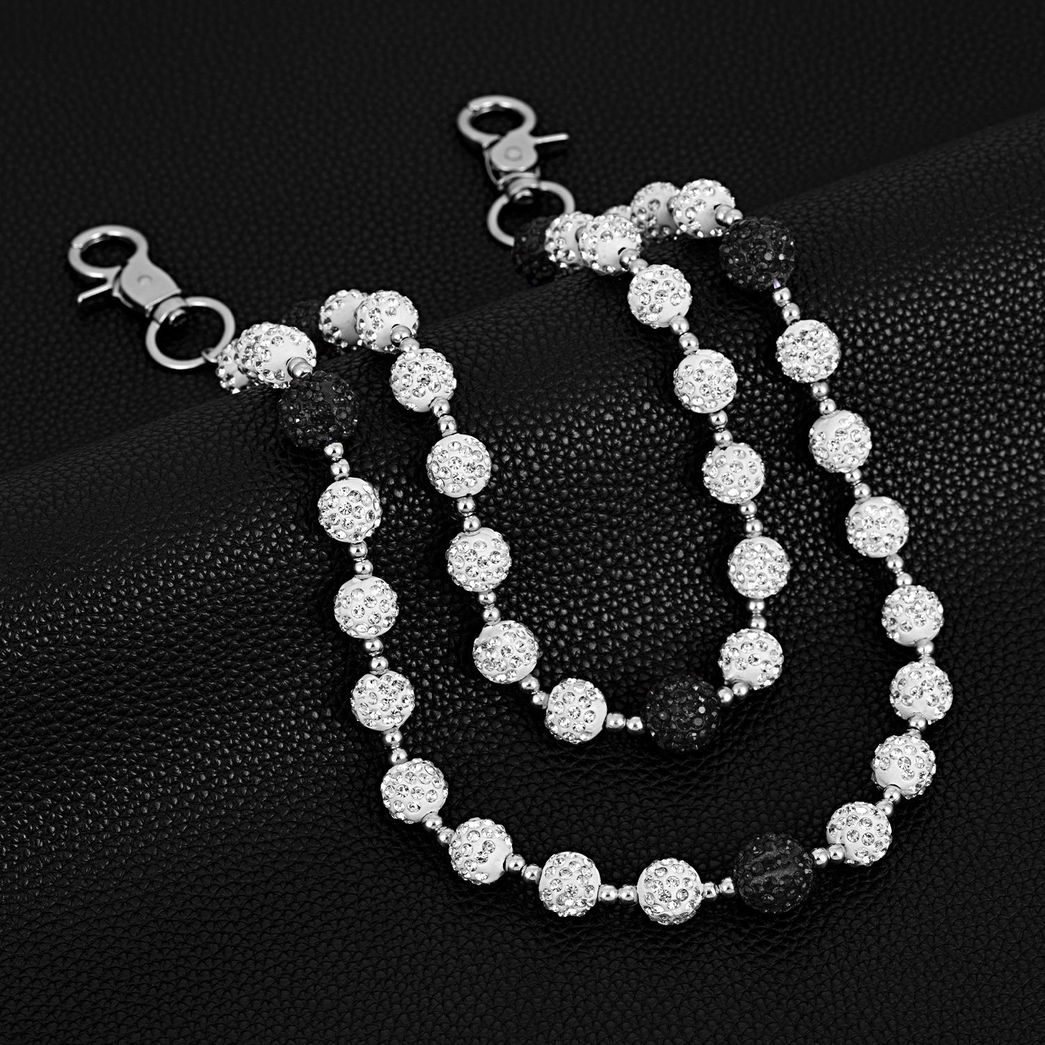 14mm large diamond ball diamond double chain trouser chain
