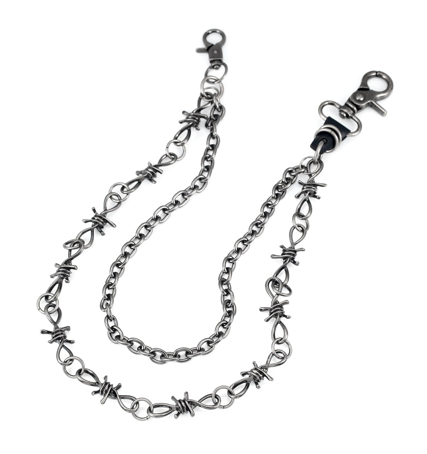 American style double-layer black trouser chain