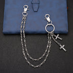 Multi-element cross trouser chain