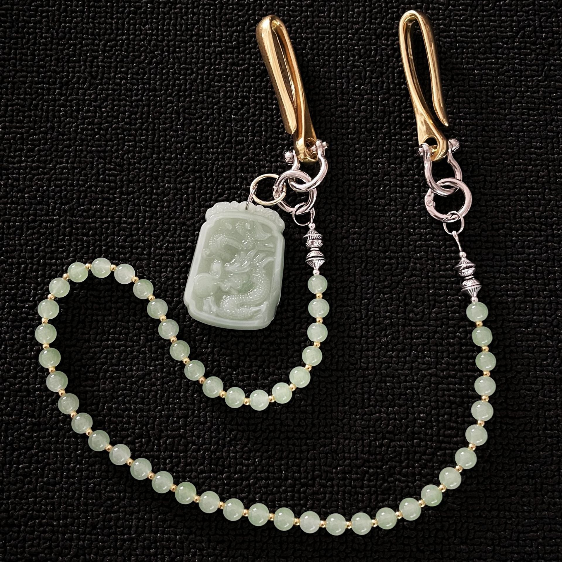 Original Chinese jade beaded trouser chain