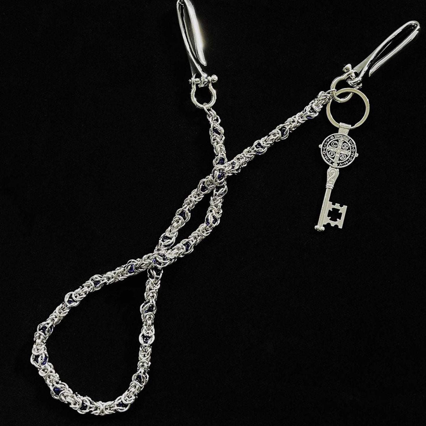 Purple-Dragon Bone Bead Pants Chain