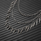 Three-layer punk spiked chain pants chain