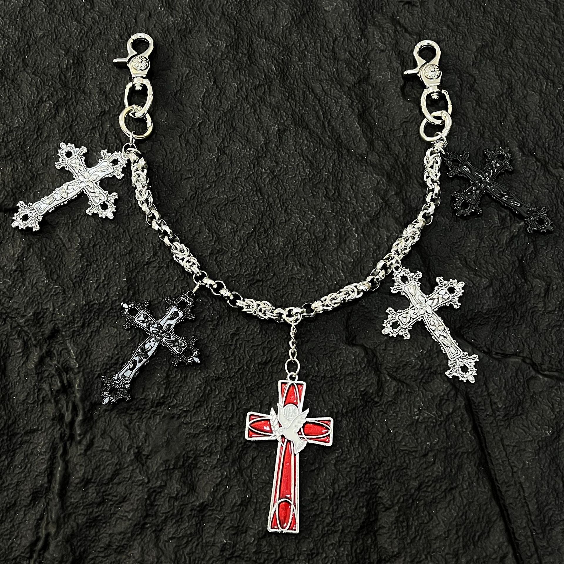 Element Cross Pendant Pants Chain