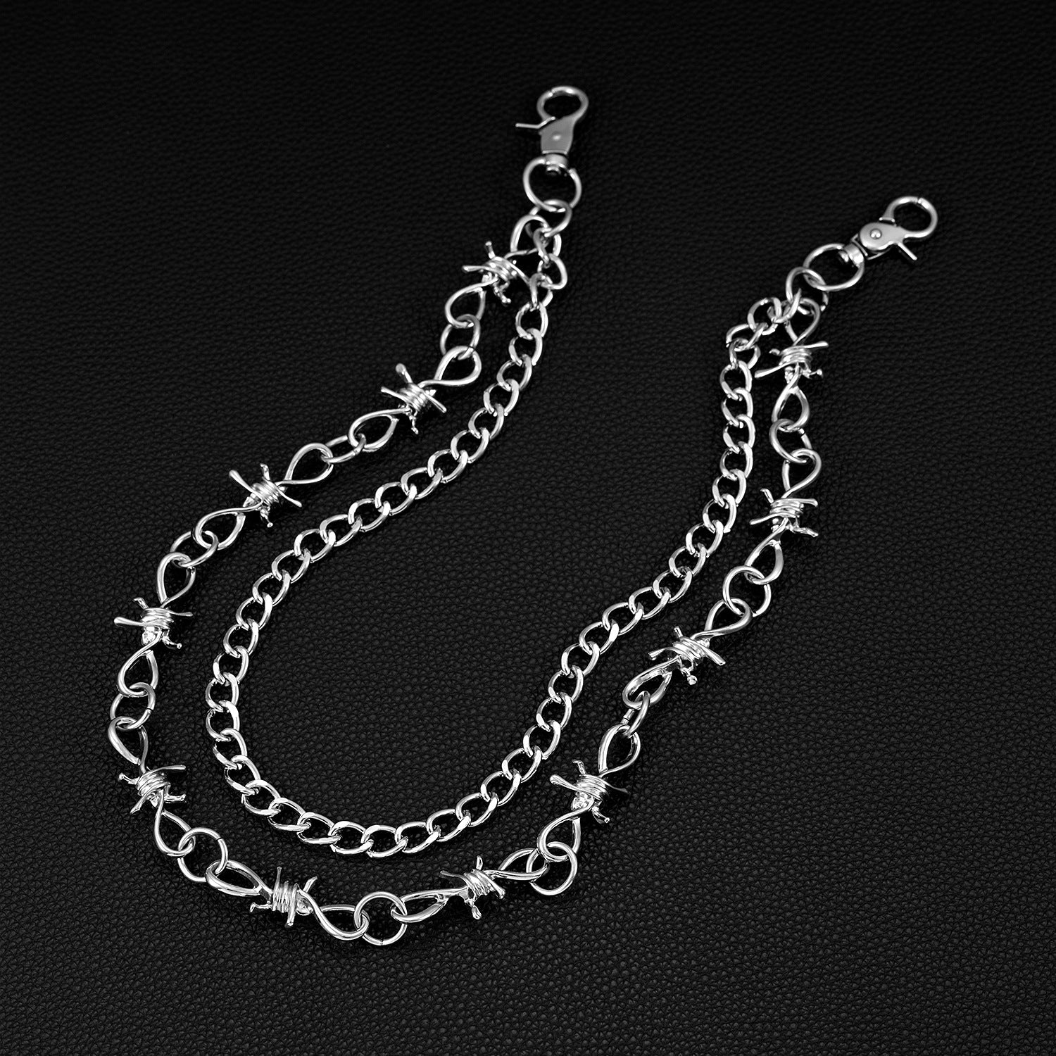 Double-layer thorn thorn versatile hip-hop European and American pants chain