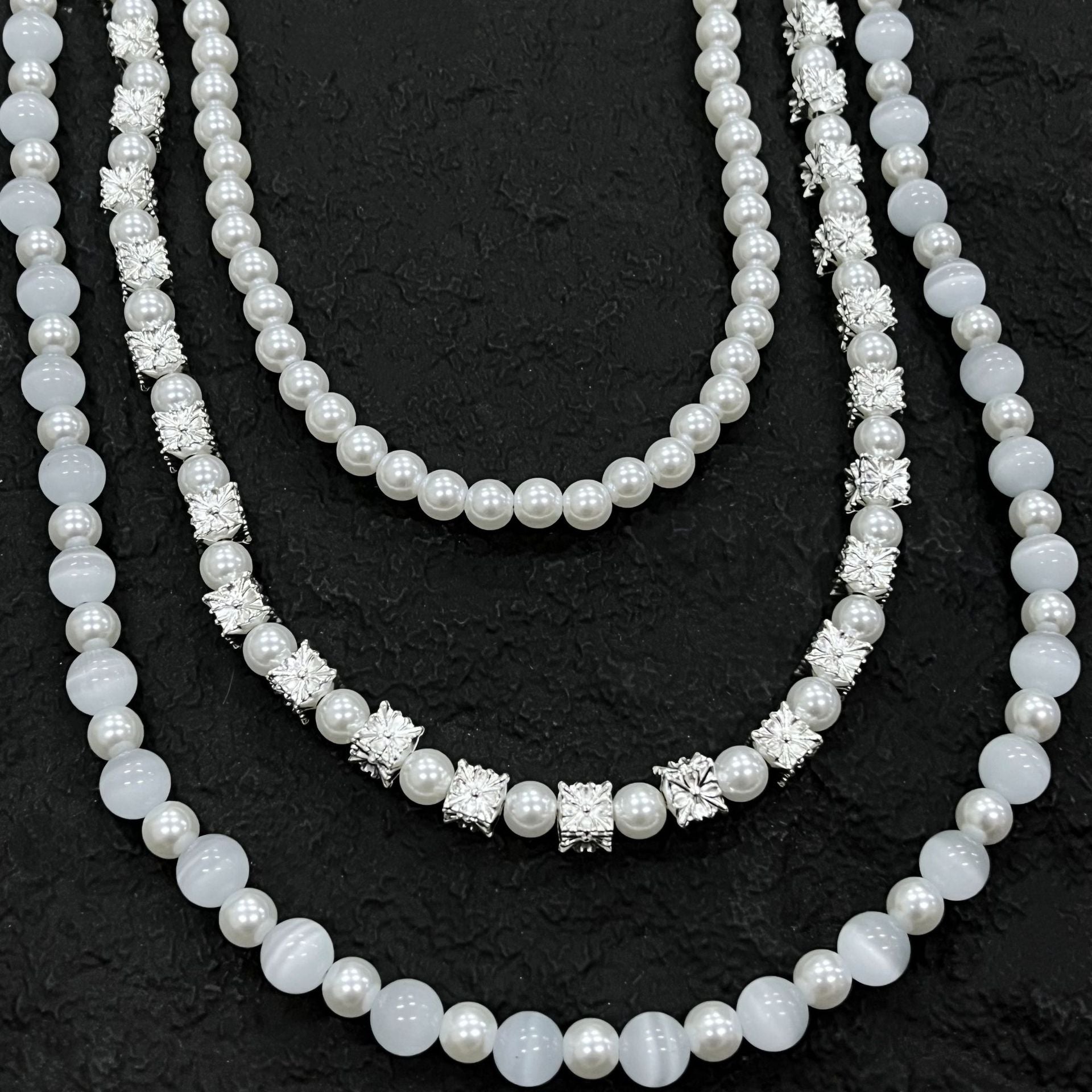 New pearl three-chain waist necklace