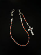 TT same style white dove red cross pants chain