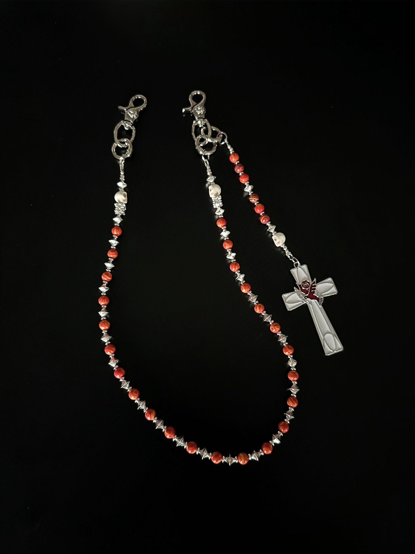 TT same style white dove red cross pants chain