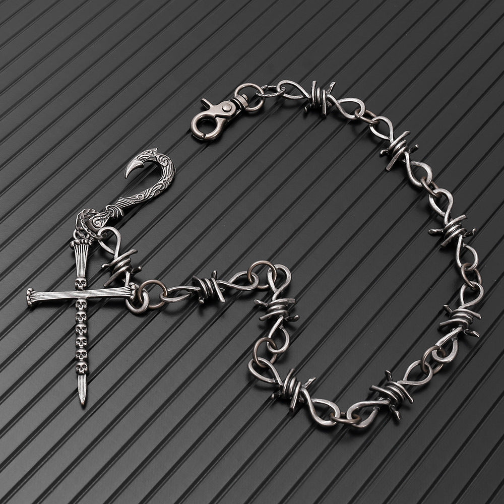 Vintage Gothic Cross Skull Pants Chain