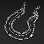 Three-layer simple American motorcycle punk pants chain