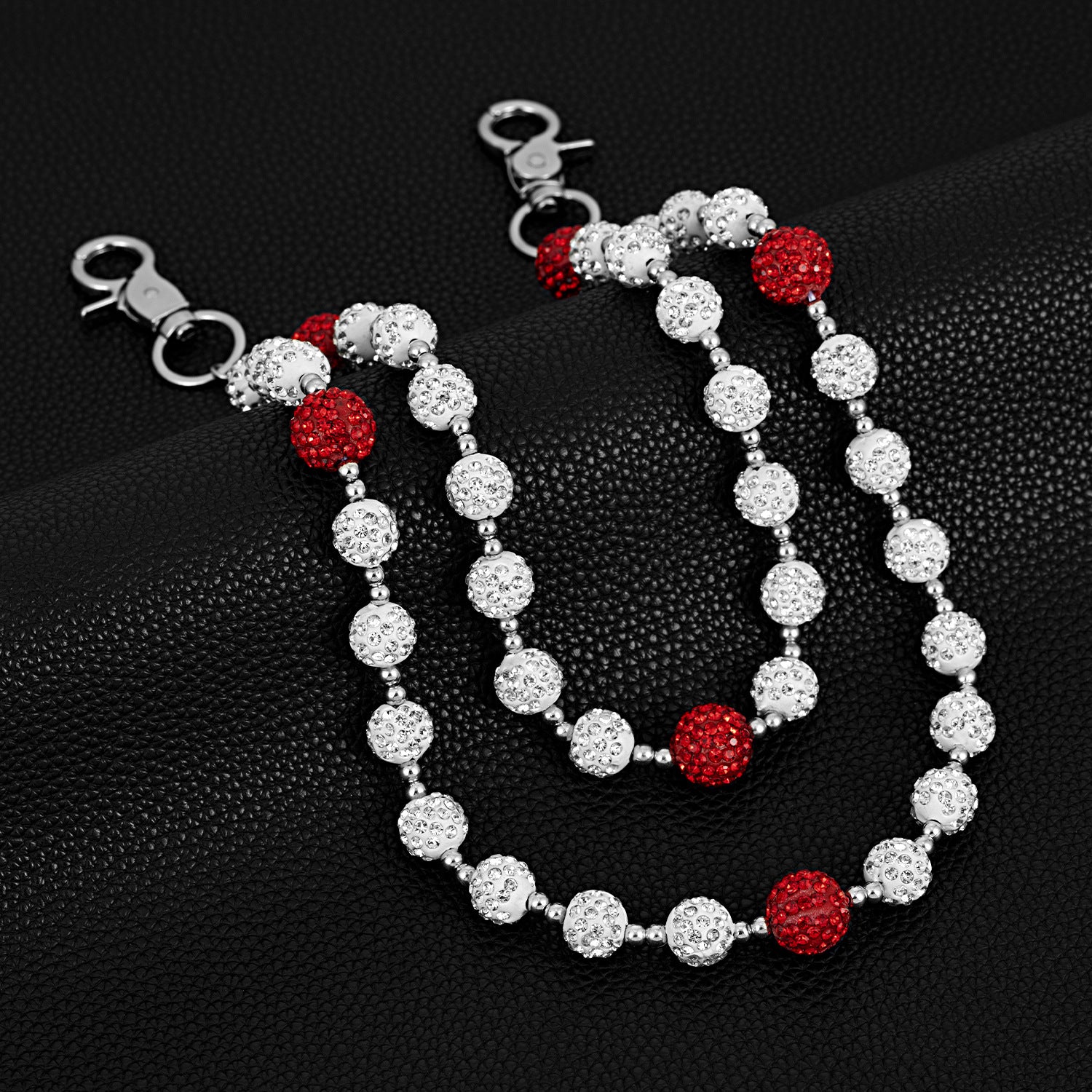 14mm large diamond ball diamond double chain trouser chain