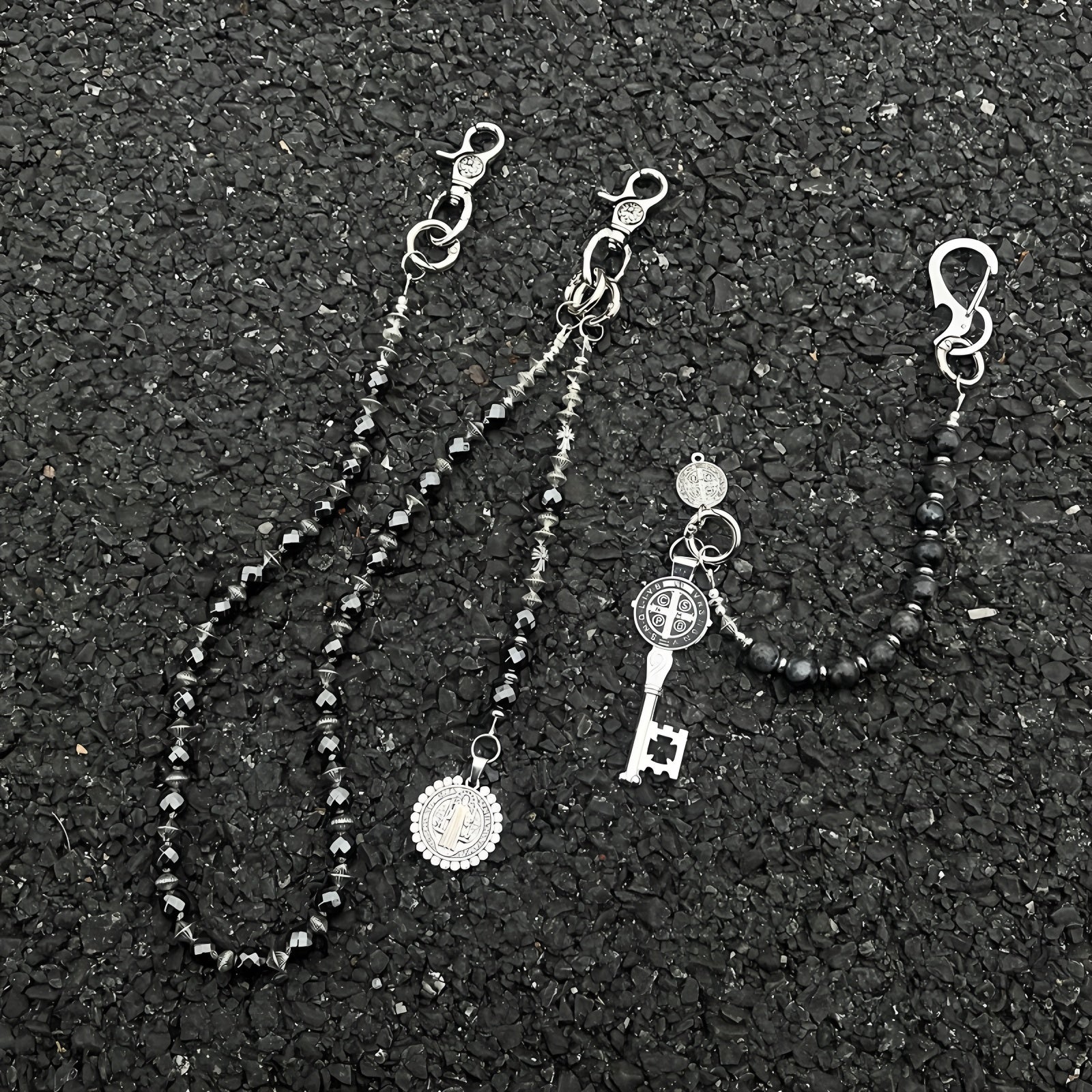 Retro mixed pearl handmade trendy denim waist chain