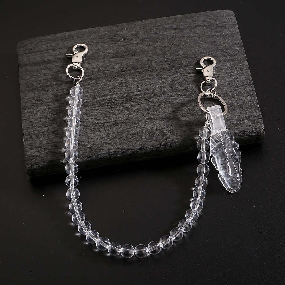 White crystal unique design trouser chain