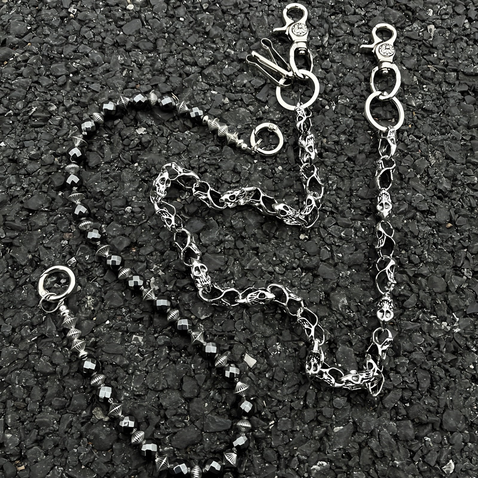 Retro style high-end denim waist chain