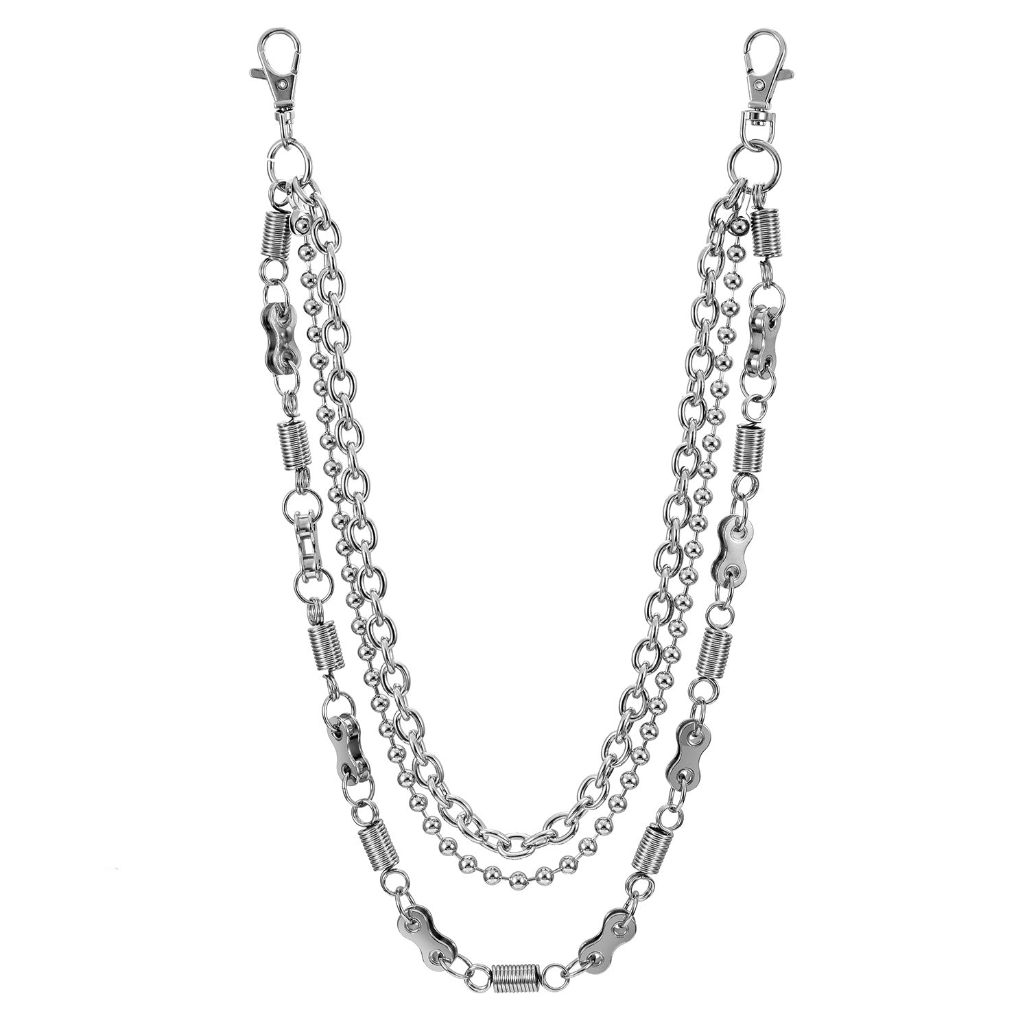 Three-layer simple American motorcycle punk pants chain