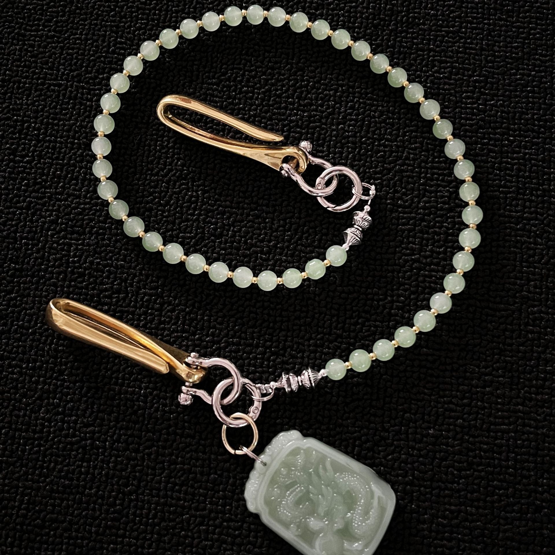 Original Chinese jade beaded trouser chain