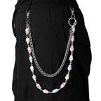 Colorful Lantern Beaded Trendy Hip-Hop Women's Double-Layer Pants Chain