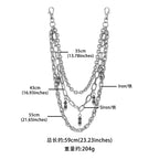 Light luxury three-chain bullet jeans chain
