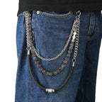 Multi-layer metal rope splicing trouser chain