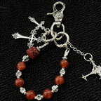 Vintage Red Rendering Stone Handmade Keychain