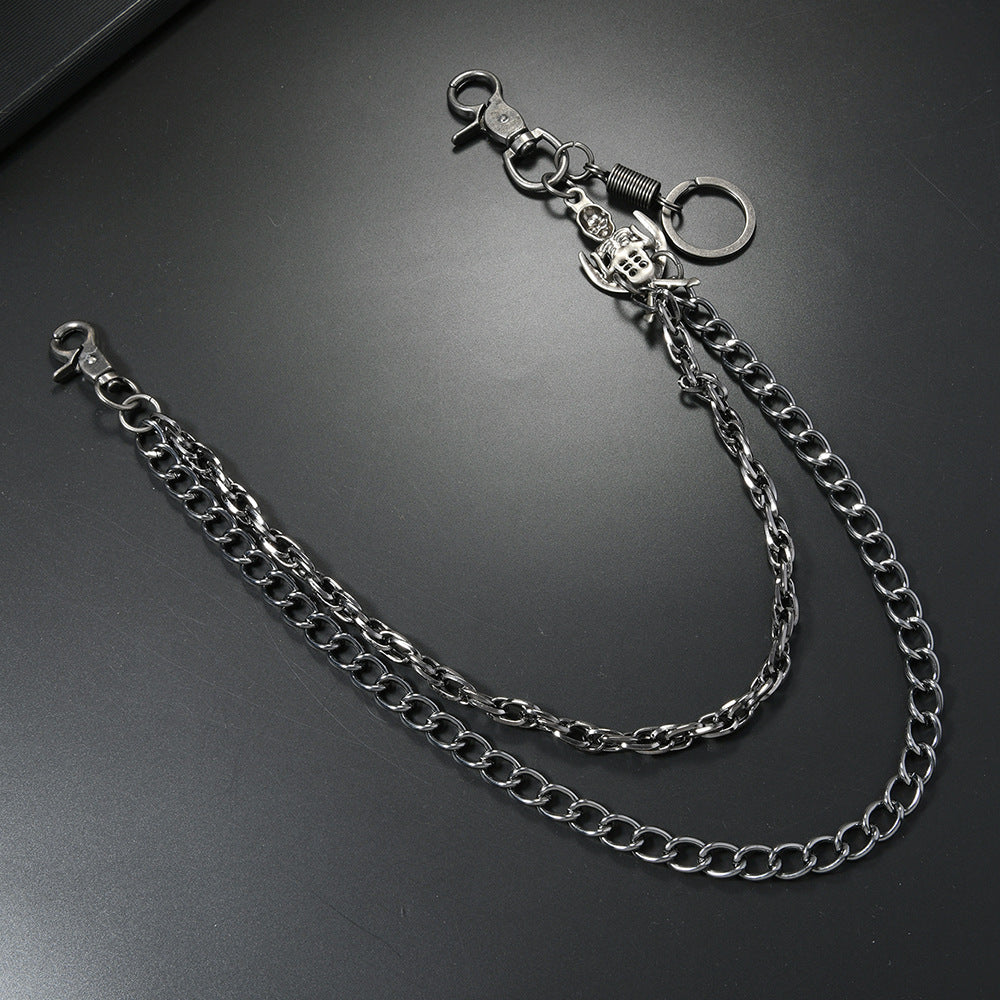 Skull Pendant Multi-layered Pants Chain