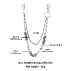 Special-shaped candy thorn double chain pants chain decoration