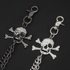 Big bone skull double punk pants chain