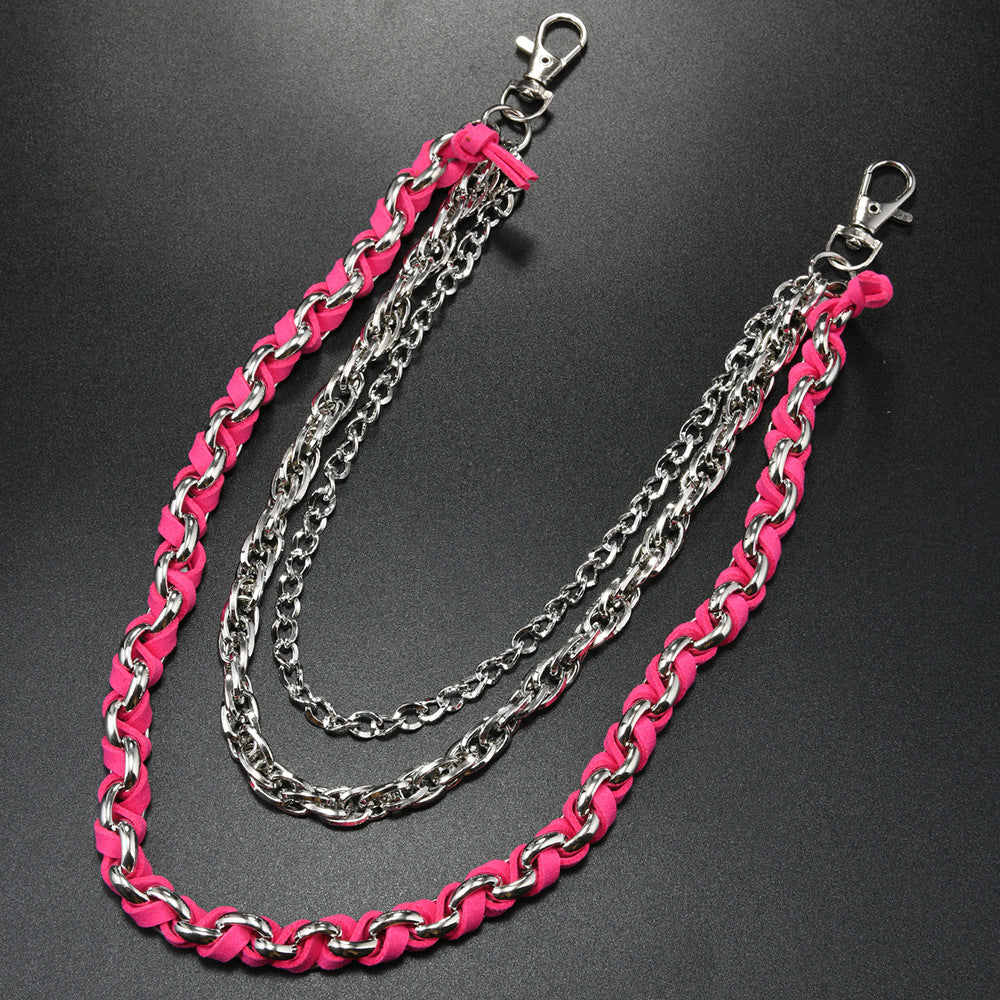 Fashionable and versatile woven multi-layered trouser chain