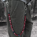 Ink-dyed acrylic red bead jeans chain