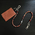 Red lion head artificial stone handmade beaded trouser chain