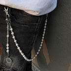 Cross Round White Turquoise Jeans Chain