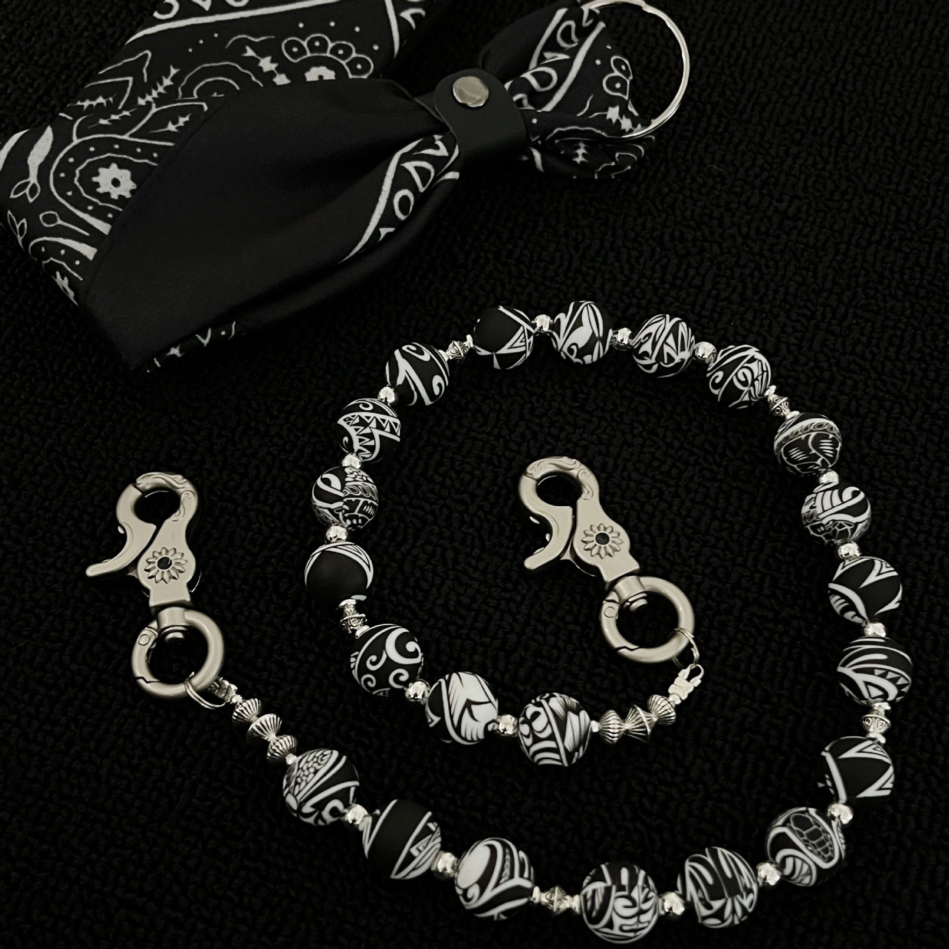 Flower silicone pants square scarf personalized pants chain