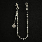 Handmade white and gray vintage mixed pearl pants chain