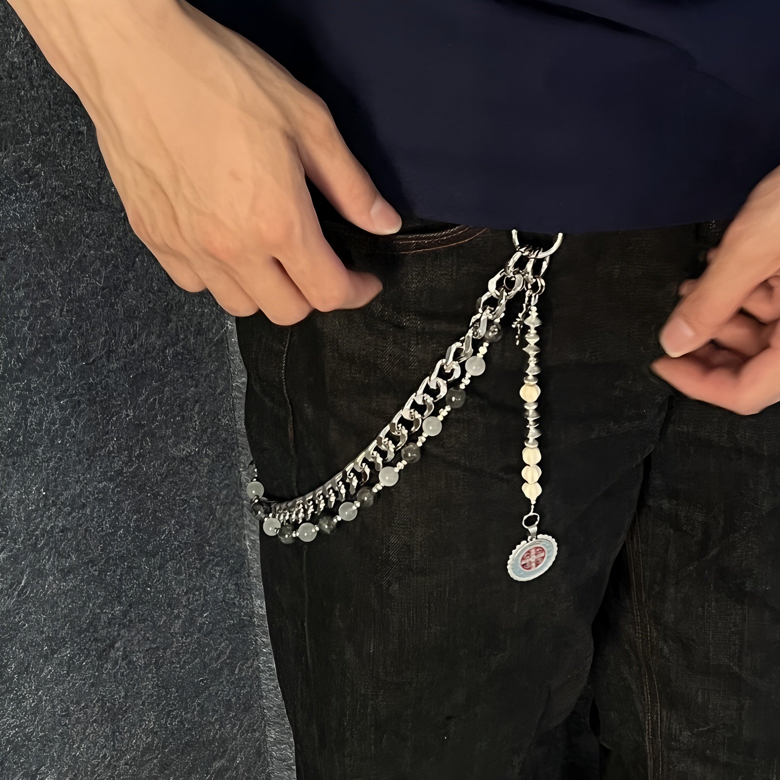 Handmade Beaded Cuban Trouser Chain