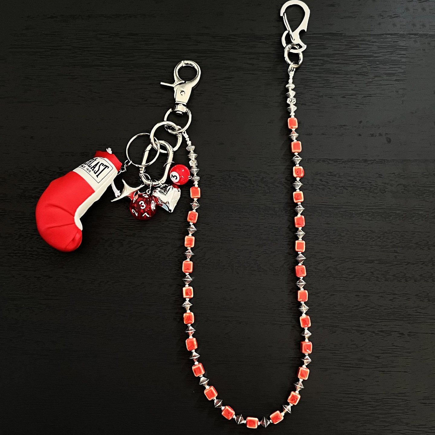 Ceramic cube bead handmade pants chain