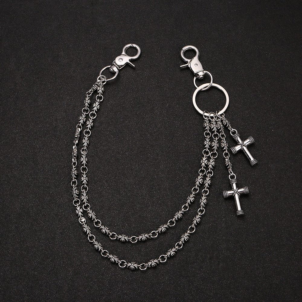 Multi-element cross trouser chain