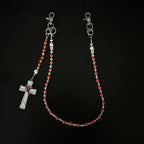 TT same style white dove red cross pants chain